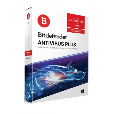 Bitdefender Antivirus Plus 1 Año 3 usuarios - Envío Gratuito