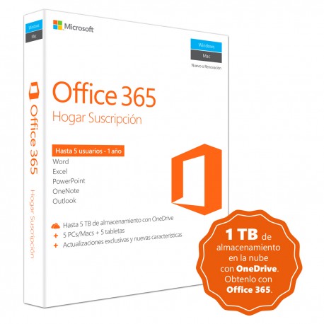 Microsoft Office 365 Home Premium 1 Año Windows - Envío Gratuito