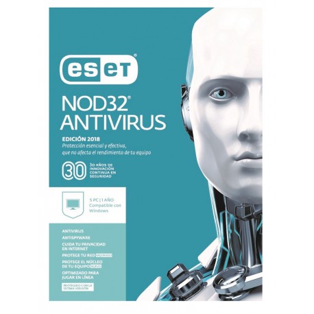 ESET Antivirus NOD32 5 Licencias 1 Año V2018 - Envío Gratuito