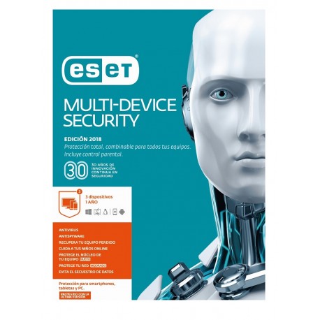 ESET MultiDevice Security 3 Licencias 1 Año V2018 - Envío Gratuito